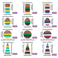 24 шт. 12 подвески из эпоксидной смолы и орехового дерева RESI-TA0003-86