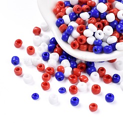 300 г 6500 шт. 3 цвета стеклянный бисер на день независимости SEED-LS0001-01