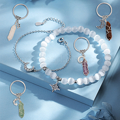 Брелки с подвеской в виде пули из драгоценных камней в проволочной обертке KEYC-AB00075