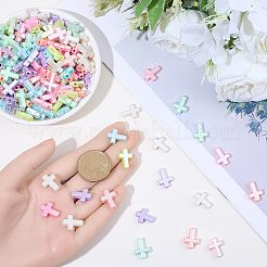 200шт гальванические непрозрачные акриловые бусины&nbsp;OACR-BM0001-01