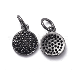 Латунные микро-паве черные кубические циркониевые подвески KK-I658-08A