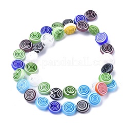 Плоские круглые стеклянные бусины ручной работы MILLEFIORI LK-R004-49