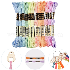 12 моток двухслойной полиэфирной нити для вышивания&nbsp;OCOR-CY0002-75