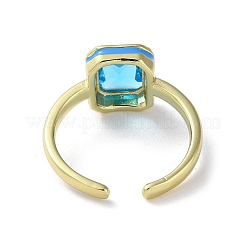 Стойки позолоченные настоящие латунные манжеты кольца 18 карат RJEW-M159-01G