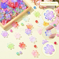 Наборы для изготовления украшений из акрила в виде круглых цветочных бусин своими руками&nbsp;DIY-CJ0002-82