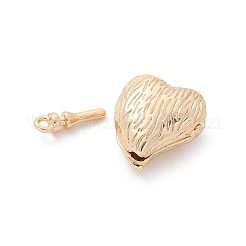 Латунь сердце коробка застежками KK-U052-29G