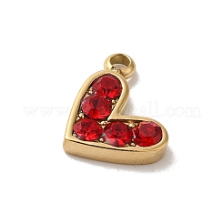 Подвески из нержавеющей стали золотистого тона 304 со стразами STAS-L025-005G-06