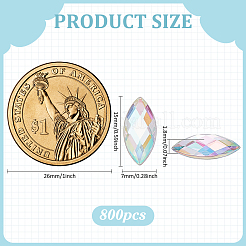 800 шт. имитация тайваньских акриловых кабошонов со стразами GACR-FG0001-14