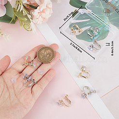 6 пара двухцветных латунных клипс с винтовой фурнитурой KK-BBC0010-24