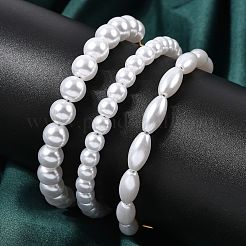 Браслеты из пластиковых бусин с жемчугом для женщин&nbsp;BJEW-L716-02G