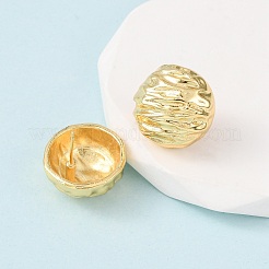 Текстурированные круглые латунные серьги-гвоздики EJEW-D346-05G