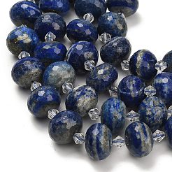 Нитки бусины из натурального ляписа-лазури G-L642-I04-18x13mm