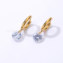 Модные серьги-кольца из латуни со стразами&nbsp;XN7897