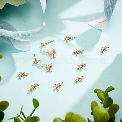 10 шт. леопардовая стойка позолоченная латунная подвеска-шарм KK-BC0014-83