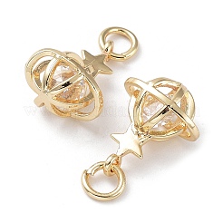 Подвески из латуни с покрытием из прозрачного кубического циркония KK-B078-07G14