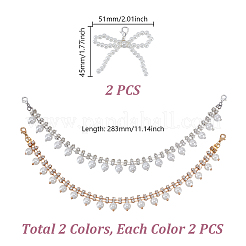 6 шт. 3 стиля пластиковая имитация жемчуга и железная цепь для ремней для ботинок и пряжек для обуви&nbsp;HJEW-GA00043
