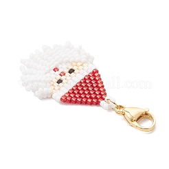 Подвеска Санта-Клаус из стеклянных бусинок HJEW-MZ00319