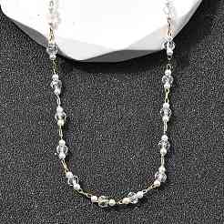 Женские ожерелья ручной работы из латуни NJEW-F353-01G