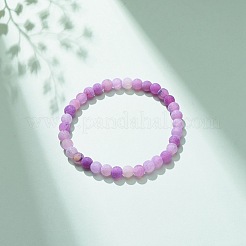 Натуральный состаренный агат (окрашенный) круглый эластичный браслет из бисера&nbsp;BJEW-JB08363-01