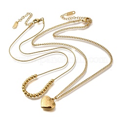 Комплекты ожерелий с подвесками в форме сердца из нержавеющей стали 304&nbsp;NJEW-H046-02G