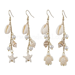 2 пара сережек-подвесок в виде звезды и черепахи из нержавеющей стали 304 EJEW-JE06400