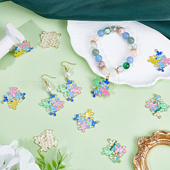 24 шт. 4-х цветные подвески из позолоченного сплава с эмалью ENAM-SC0004-55