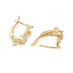 Латунные серьги-кольца из прозрачного кубического циркония&nbsp;KK-Z143-07G