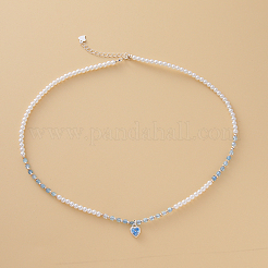 925 подвеска в форме сердца из стерлингового серебра со стразами синего цвета LR5640