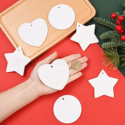 12 шт. 3 стиля пустые фарфоровые листы подвесные украшения&nbsp;AJEW-SP0004-05