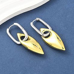 Серьги-кольца из латуни для женщин с конским глазом&nbsp;EJEW-U057-06D-03GP