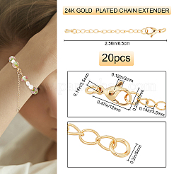 20 комплект долговечных удлинителей цепи из латуни&nbsp;KK-BBC0001-06