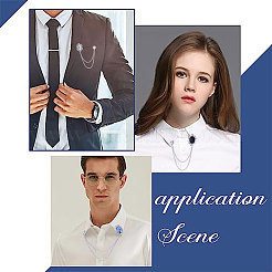 4 шт. 4-х цветные стеклянные овальные подвесные броши-цепочки JEWB-GF0001-37