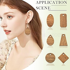 30 шт. подвески из орехового дерева в двух стилях&nbsp;WOOD-YW0001-59