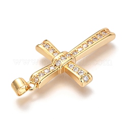 Кулоны из латуни с микропейвом и прозрачным кубическим прозрачным цирконием&nbsp;ZIRC-O038-04G