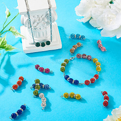 14 шт. 14-х цветные шарм-коннектор из полимерной глины со стразами&nbsp;PALLOY-TAC0145