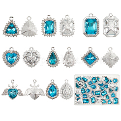 40шт. 8 комплекта подвесок из платинового сплава из стекла ALRI-PH0001-27B