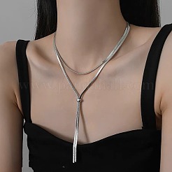 Ожерелья-лариаты из хирургической нержавеющей стали 316 с цепочкой-змейкой для женщин FS-WG6B247-01