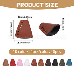 40 шт. двухцветные кожаные наконечники для шнура&nbsp;FIND-CA0011-38