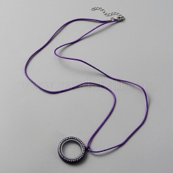 Пустой живой плавающий кристалл памяти горный хрусталь плоский круглый медальон ожерелье&nbsp;NJEW-WH0002-12E