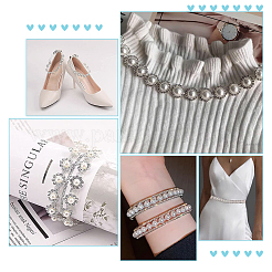 2 ярд хрустальных цепочек-чашек со стразами и пластиковыми жемчужными бусинами DIY-PH0017-40