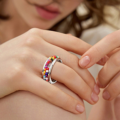 12 шт. 12 стиля из нержавеющей стали с рифлеными кольцами для пальцев&nbsp;STAS-HS0001-49