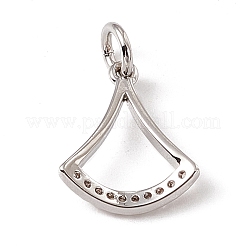 Латунь микро паве прозрачный кубический цирконий подвески в виде листьев гинкго&nbsp;ZIRC-F132-85P