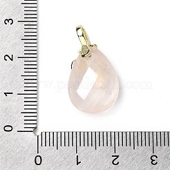 Ограненные подвески-капли из натурального розового кварца KK-D021-03D-G