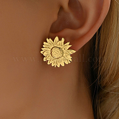 Элегантные серьги-гвоздики с подсолнухами из нержавеющей стали 201&nbsp;HV3770