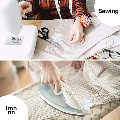 Аксессуары для вышивки пиона из полиэстера&nbsp;PATC-WH0008-04C