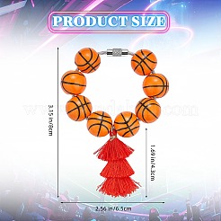 Деревянные баскетбольные бусины подвесные украшения HJEW-SW00125