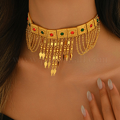 Рамадан и Ид Мубарак латунные колье с квадратными кисточками в ближневосточном стиле для женщин QC1236