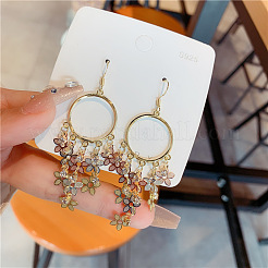 Серьги-кисточки из сплава стекла&nbsp;FS-WG44606-01