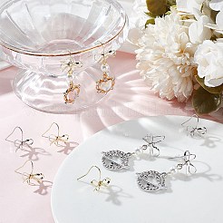 28 шт. двухцветный латунный крючок для сережек в форме банта&nbsp;DIY-SP0001-07