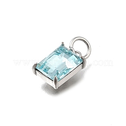 Прямоугольный латунный со стеклянными подвесками&nbsp;KK-G525-05P